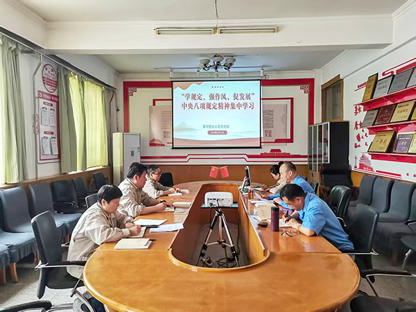 4月11日，渭河塑业公司全体党员集中学习中央八项规定精神.jpg