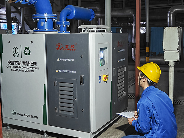 071762502895913174.jpg 操作人员检查磁悬浮风机运行情况,记录运行数据.jpg